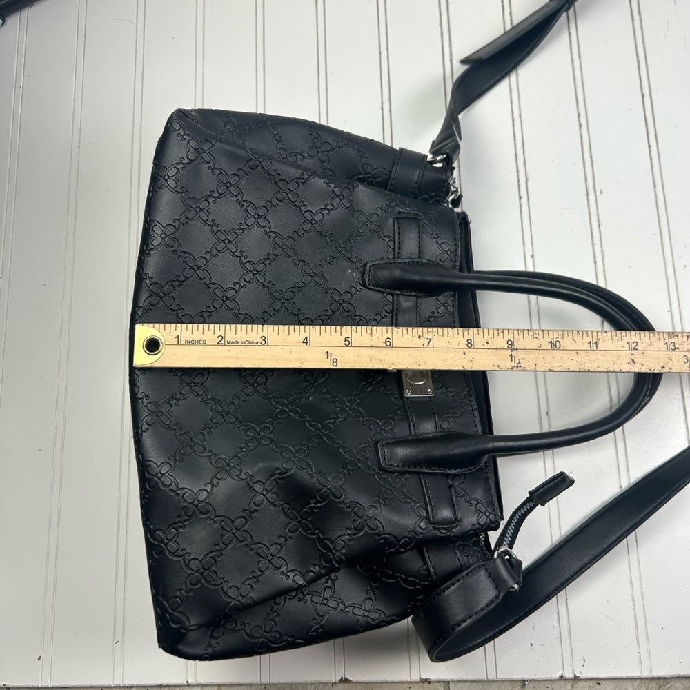 Nine West Black Vintage Y2K Shoulder Bag Faux Leather Lock Detail - Picture 10 of 13